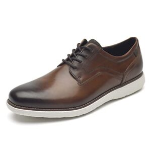 rockport men's garett plain toe oxford, cognac, 13 w us