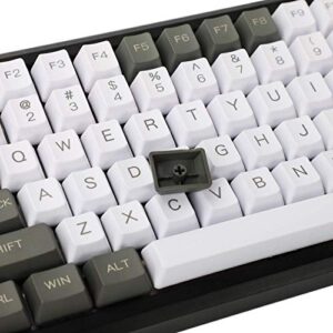 YMDK 96 84 ANSI ISO Keyset OEM Profile Thick PBT Keycap Set for Cherry MX Mechanical Keyboard YMD96 RS96 KBD75 YMD75 FC980M (White Gray Red)(Only Keycap)