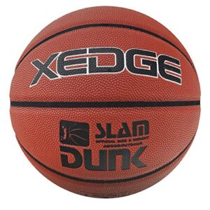 XEDGE Basketball Size 5/6/7 Composite Leather Street Basketball Indoor Outdoor Game Ball with Needle,Pump and Carry Bag (red, Size 7)