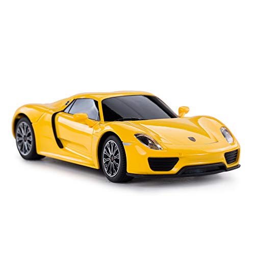 RASTAR Porsche Remote Control Car, 1:24 Scale Porsche 918 Spyder RC Toy Car for Kids - Yellow