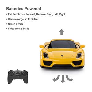 RASTAR Porsche Remote Control Car, 1:24 Scale Porsche 918 Spyder RC Toy Car for Kids - Yellow