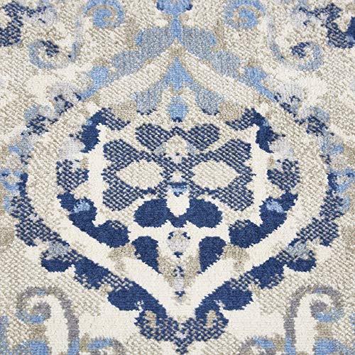 Home Dynamix Melrose Audrey Area Rug, 7'10" Round, Ivory/Blue