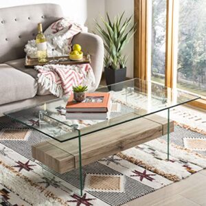 Safavieh Home Kayley Natural and Glass Coffee Table