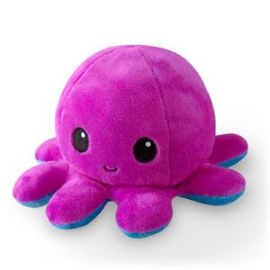 TeeTurtle - The Original Reversible Octopus Plushie - Purple + Blue - Cute Sensory Fidget Stuffed Animals That Show Your Mood