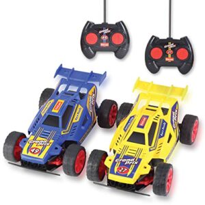 kidzlane kids remote control cars – 2 race cars racing together with all-direction drive, 35 ft range - remote control car set for kids, girls, boys boys 4-7, 8-12 years old