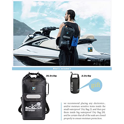 IDRYBAG Dry Bag Backpack Waterproof Floating 20L/30L/40L, Dry Bags Waterproof Backpack for Men, Dry Sack Waterproof Bag Kayak