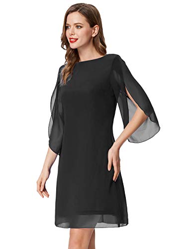 GRACE KARIN Summer Dresses for Women 2023 Loose Tunic Chiffon Dress Plus Size Black XXL