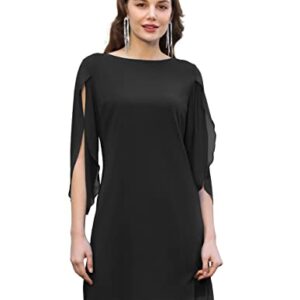 GRACE KARIN Summer Dresses for Women 2023 Loose Tunic Chiffon Dress Plus Size Black XXL