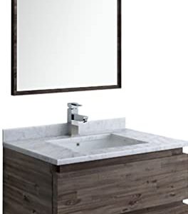 Fresca Formosa 30" Wall Hung Modern Bathroom Vanity - Quartz Countertop, Ceramic Sink & Mirror Included - Faucet Not Included