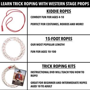 Western Stage Props - How to Trick Rope Kit | Cowboy and Cowgirl Rope | Beginner or Advanced Lariat Looper Rope for Kids and Adults, 13 Foot(Cotton Trick Rope + Instructional DVD)