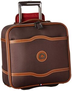 delsey paris chatelet soft air luggage under-seater with 2 wheels, chocolate, carry-on 16 inch