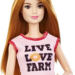 Barbie Chicken Farmer Doll, Red-Haired, and Playset with Henhouse, 3 Chickens, 2 Chicks and More, Career-Themed Toy for 3 to 7 Year Olds (Amazon Exclusive)