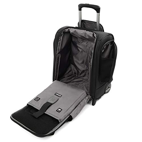 Travelpro Tourlite Softside Lightweight Rolling Underseat Compact Carry-On Upright 2 Wheel Bag, Men and Women, Black, 15-Inch