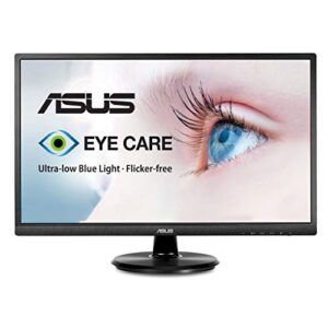 asus 23.8” full hd computer monitor, 1080p, hdmi, vga, eye care, 178° wide viewing angle - va249he, black
