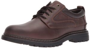 dockers mens warden leather rugged casual oxford shoe with stain defender, red brown, 9.5 w