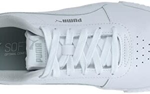 PUMA womens Carina Sneaker, Puma White-puma White-puma Silver, 8 US