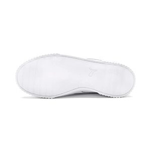 PUMA womens Carina Sneaker, Puma White-puma White-puma Silver, 8 US