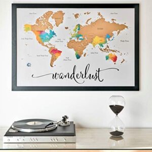 Scratch Off Map of The World | Deluxe Watercolor Wanderlust Edition | XL Size 36"x 24" | Easy to Frame | Beautiful Wall Art | Perfect Travel Gift | Includes Scratch Off Tools