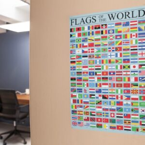 Flags of The World Classroom Reference Chart National Countries Country Symbol Educational Teacher Learning Homeschool Display Supplies Teaching Aide Cool Wall Decor Art Print Poster 12x18