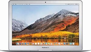model apple macbook air 13.3in 1440 x 900 glossy display laptop, intel core i5, 8gb ram, 128gb ssd, backlit keyboard, wifi, bluetooth, mac os, silver (renewed)