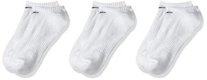 nike everyday cushion no show socks, unisex nike socks with sweat-wicking technology (pack of 3 pairs of socks), white/black, small