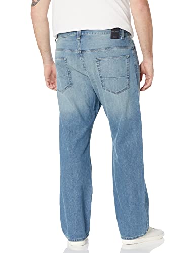 Nautica Men's Big and Tall Relaxed Fit, Hook Line Blue, 44W 32L