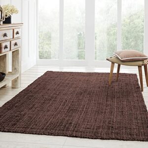 SUPERIOR Reversible Kula Jute Area Rug, 3' x 5', Chocolate