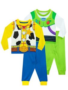 disney boys' pajamas 2 pack toy story woody and buzz multicolored 4