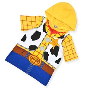 Disney Toy Story Boys Hooded Shirt Toy Story Costume Tee - Sheriff Woody (Yellow, 5T)