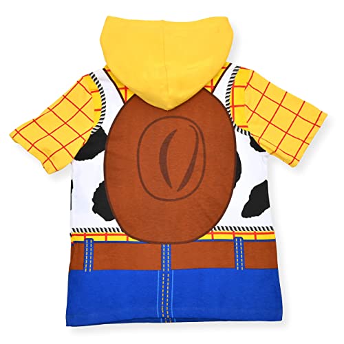 Disney Toy Story Boys Hooded Shirt Toy Story Costume Tee - Sheriff Woody (Yellow, 5T)