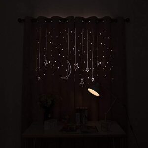 MANGATA CASA Kids Blackout Curtains with Moon & Star for Bedroom-Cutout Galaxy Window Curtains & Drapes with Grommet for Nursery Room-Baby Darkening Curtains 84 Inch Length 2 Panels(Navy 52x84in)