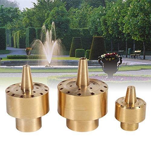 Fountain Nozzle Heads, Brass Column Multi Direction Jet Pond Fountain Water Spray Sprinkler Head Garden Outdoor Decorations Accessories (1/2")