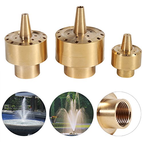 Fountain Nozzle Heads, Brass Column Multi Direction Jet Pond Fountain Water Spray Sprinkler Head Garden Outdoor Decorations Accessories (1/2")