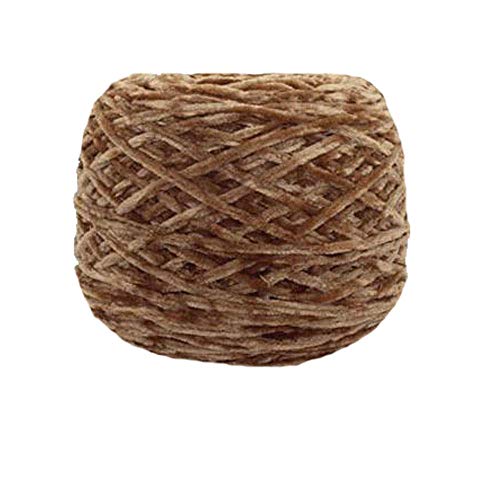 8 oz/250g Chenille Yarn,DIY Velvet Chenille Yarn,Bulky Luxury Coffee Brown Chenille Yarn for Crochet Hat Scarf