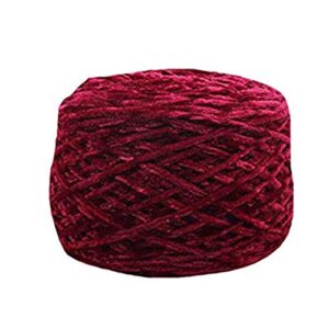 8 oz/250g Chenille Yarn,Wine Red DIY Velvet Chenille Yarn,Bulky Luxury Chenille Yarn for Crochet Hat Scarf