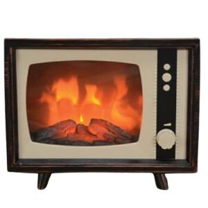 decorative realistic fireplace compact retro television with led moving flame effect, hearth-like-glow with electric fireplace tv look for indoors by elyyt