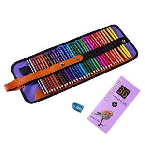 arzasgo 36 colored pencils set, artist coloring pencils for adult coloring books, artist sketch, premier drawing pencils with canvas roll-up pouch bag and pencil sharpener