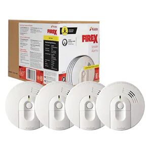 Kidde i4618AC Battery Powered Hardwire Smoke Alarm, 4 Pack