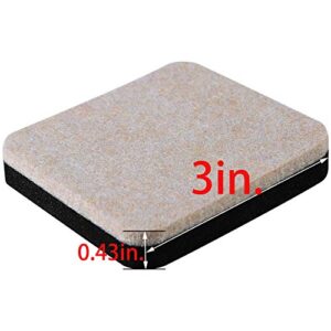 Liyic 20 Pack 3in.Square Felt Sliders for Hard Surfaces-Felt Furniture Sliders - Heavy Duty Sliders – Reusable Hardwood Floor Sliders -Furniture Moving Sliders-Sofa Sliders Gliders Glides Movers