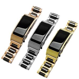 20mm Watch Band High End Watch Bands Black Stainless Ceramic Watch Strap Gold Stainless Steel Watch Wrist Bands Mens Women for Samsung Gear S2 Band