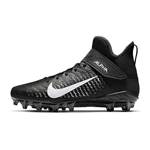 Nike Men's Alpha Menace Pro 2 Mid Football Cleat (12.5, Black/White/Anthracite)