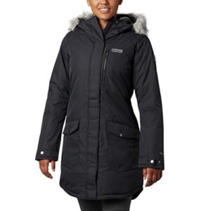 columbia women's suttle mountain long insulated jacket, black, x-large