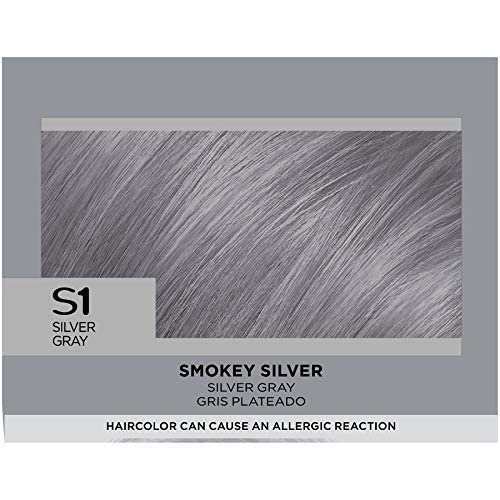 L’Oréal Paris Feria Multi-Faceted Shimmering Permanent Hair Color Hair Dye, S1 Smokey Silver