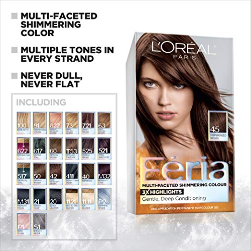 L’Oréal Paris Feria Multi-Faceted Shimmering Permanent Hair Color Hair Dye, S1 Smokey Silver