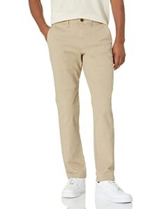 amazon essentials men's skinny-fit casual stretch chino pant, khaki brown, 28w x 30l