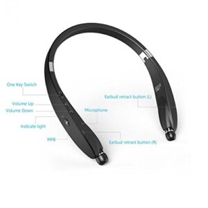 Neckband Wireless HiFi Sound Headset w Retractable Earbuds Premium Earphones Headphones Hands-Free Mic [Folding] Compatible with Google Pixel 2, 3, XL