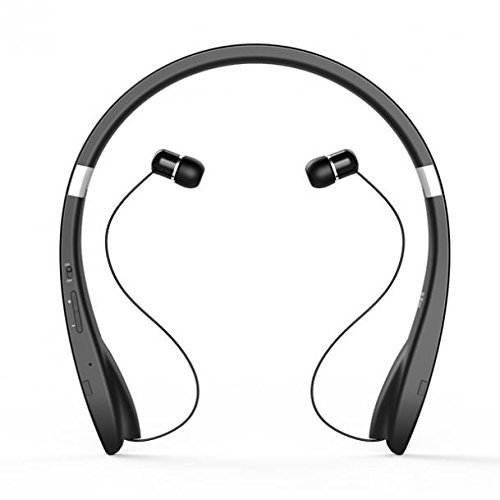 Neckband Wireless HiFi Sound Headset w Retractable Earbuds Premium Earphones Headphones Hands-Free Mic [Folding] Compatible with Google Pixel 2, 3, XL