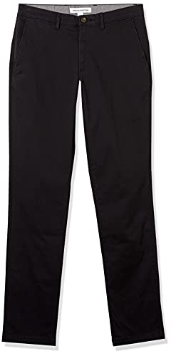 Amazon Essentials Men's Skinny-Fit Casual Stretch Chino Pant, Black, 29W x 34L