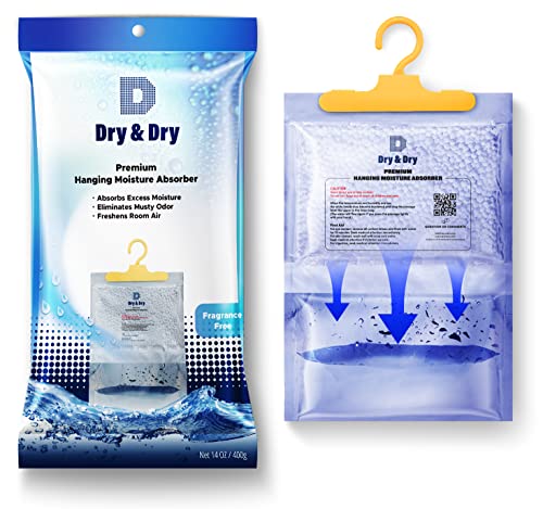 Dry & Dry 12 Pack[7 OZ] Premium Moisture Absorbers Dehumidifiers for Home Dehumidifier for Basement Dehumdifiers for Bedroom Small Dehumidifiers - Dehumidifiers Moisture Absorber