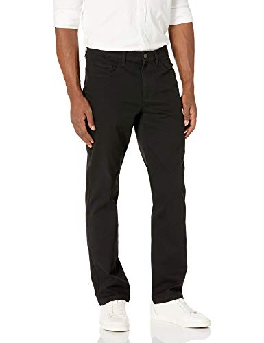 Amazon Essentials Men's Straight-Fit 5-Pocket Comfort Stretch Chino Pant (Previously Goodthreads), Black, 32W x 34L